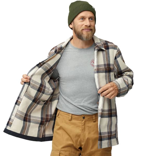 Chemise FJALLRAVEN SINGI FLANNEL OVERSHIRT M CHALK WHITE-DARK NAVY