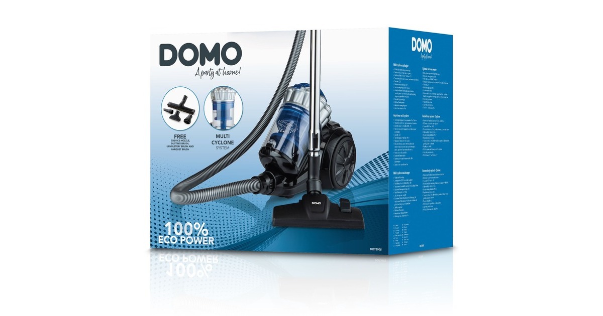DomoDO7290S Stofzakloze stofzuiger  (Donkerblauw/zwart)