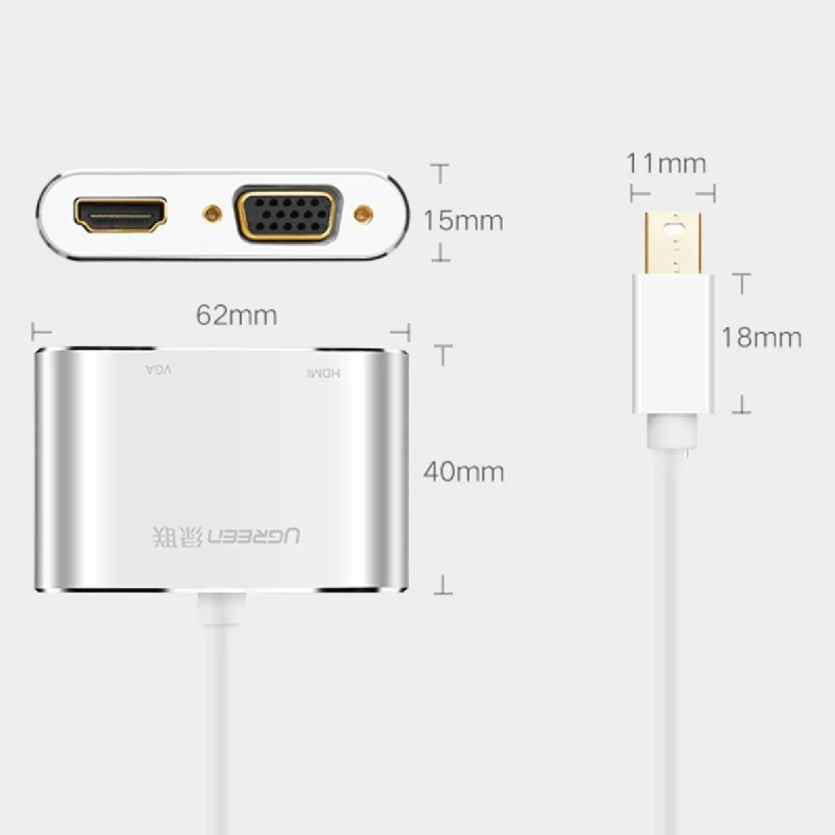 Wewoo Mini DisplayPort DP vers HDMI et VGA
