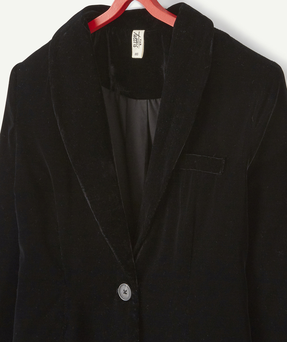 BLAZER FILLE EN VELOURS NOIR