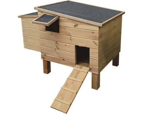 Kippenhok dobar op 4 poten inclusief oprit en raam 120 x 78 x 90 cm naturel