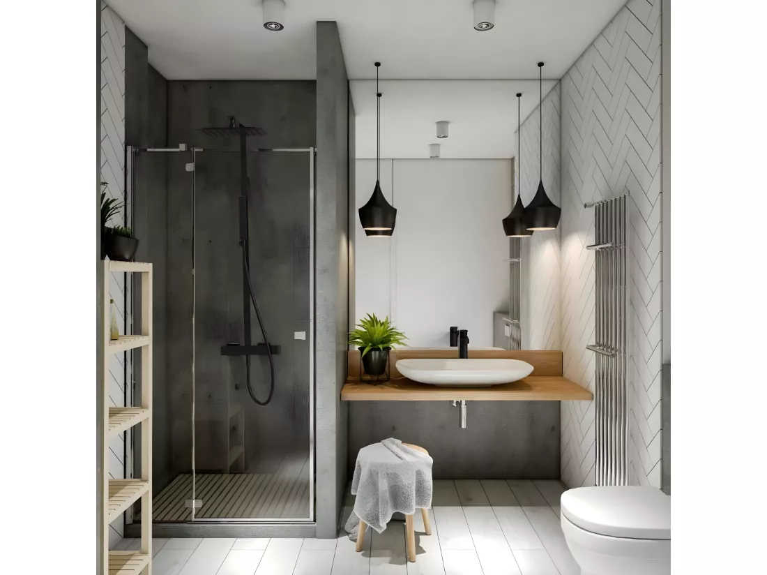 Kiara colonne de douche noire avec mitigeur mécanique - Essebagno