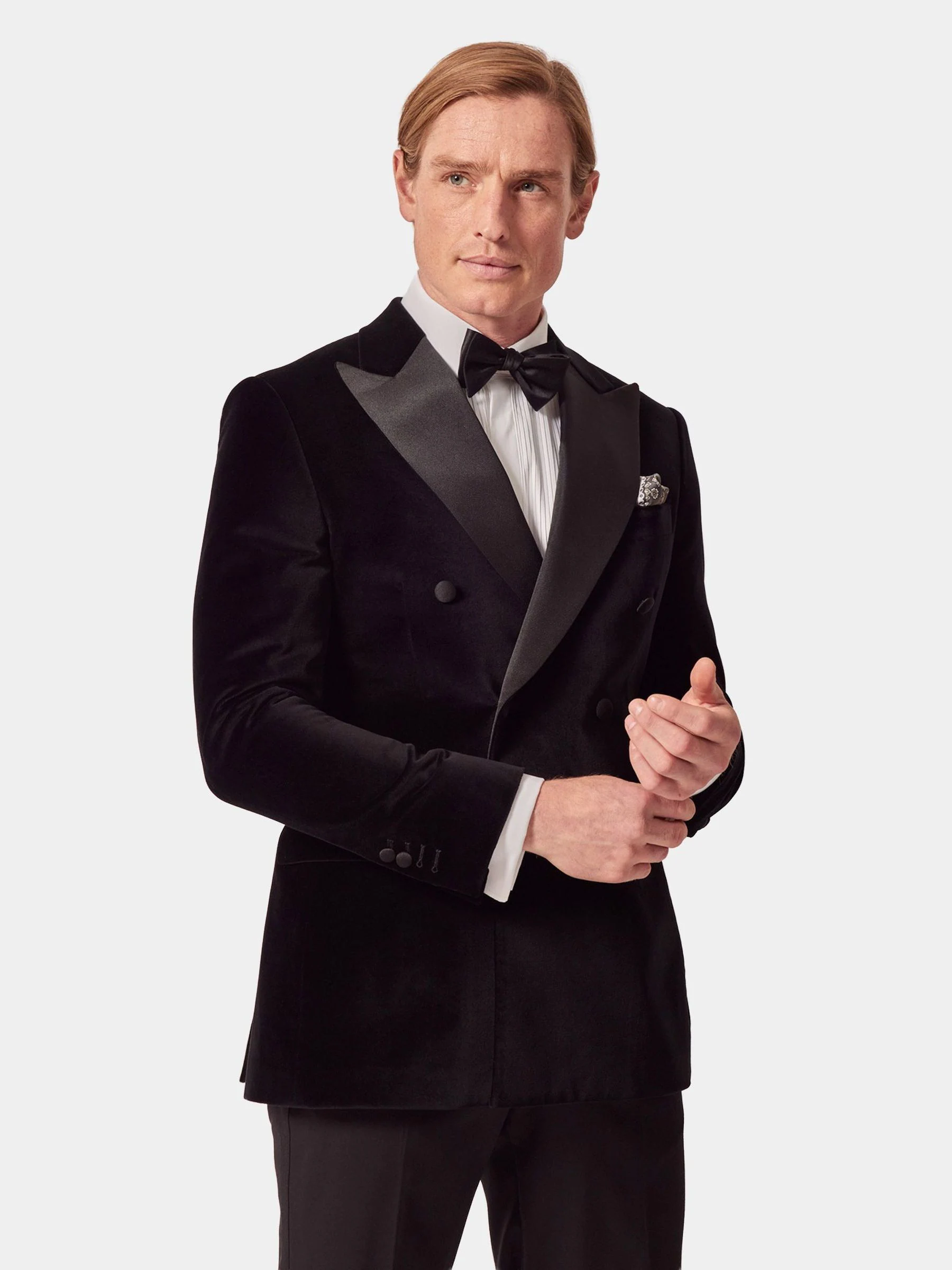 Hawes & Curtis Plain Velvet Black Jacket