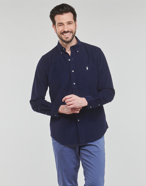 Polo Ralph Lauren - CHEMISE COUPE DROITE EN VELOURS COTELE Marino