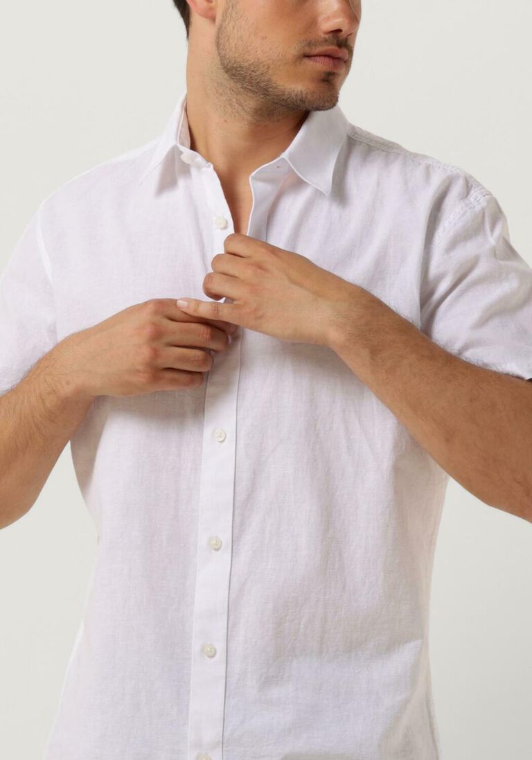 SELECTED HOMME witte selected homme casual overhemd slhslimnew-linen shirt ss classic