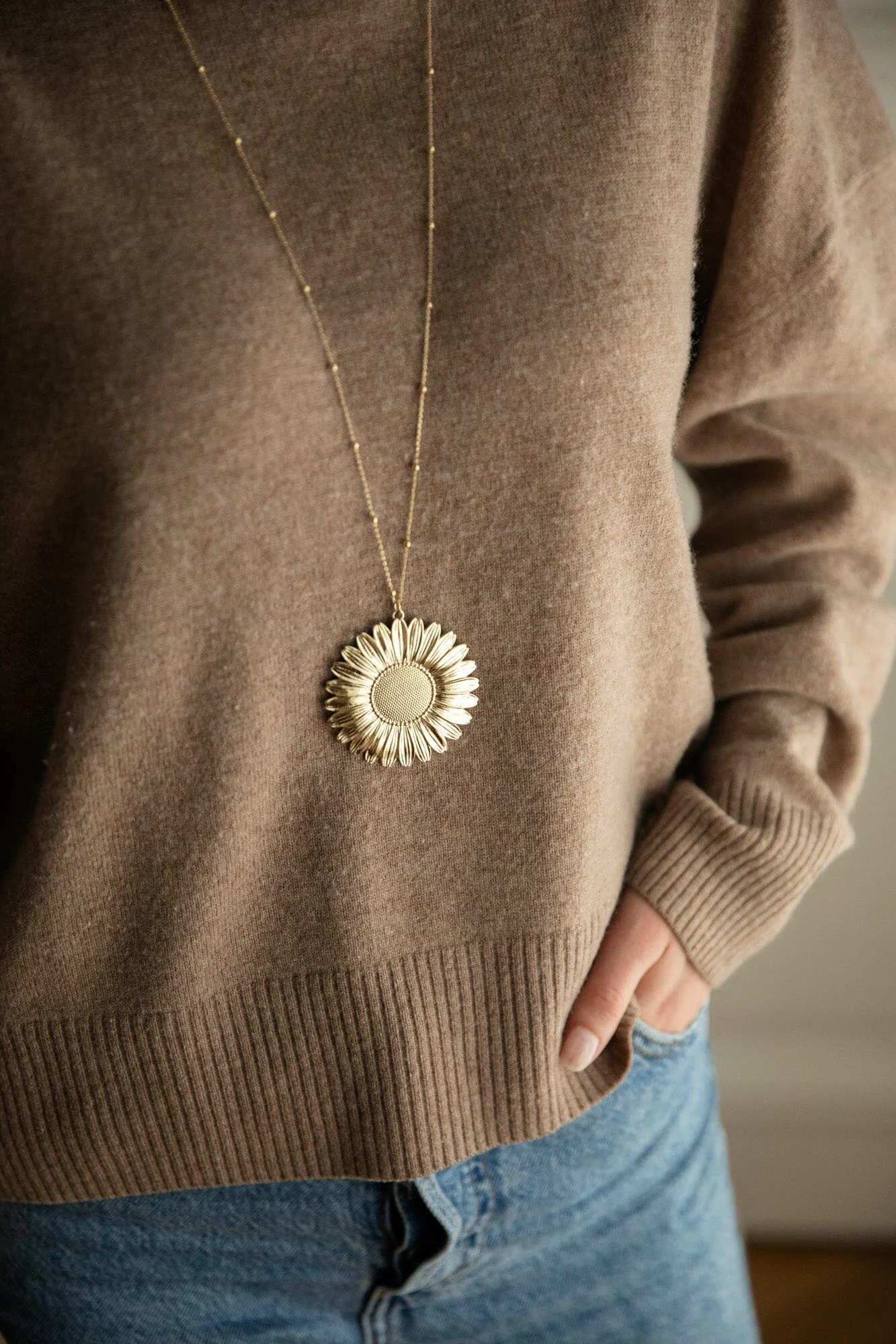 MAÏA - Sautoir fleur plaqué argent | Doré