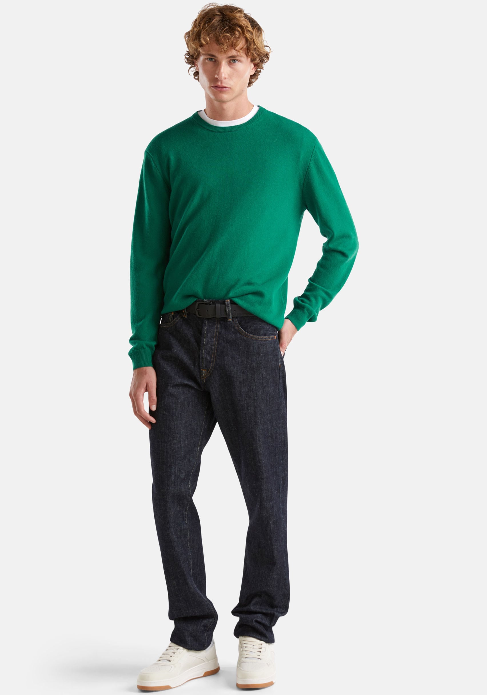 United Colors of Benetton Rundhalspullover im cleanen Look