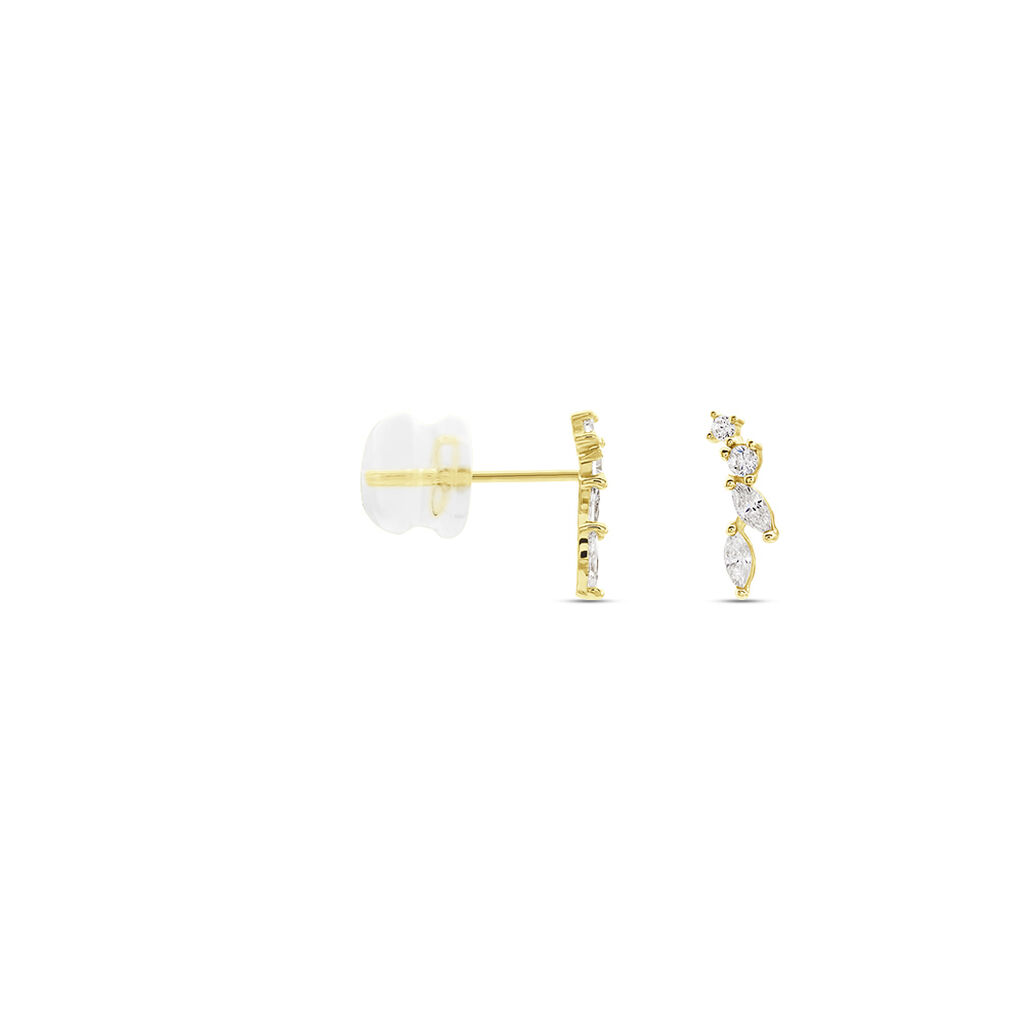 Boucles D'oreilles Puces Iuliana Or Jaune Oxyde De Zirconium