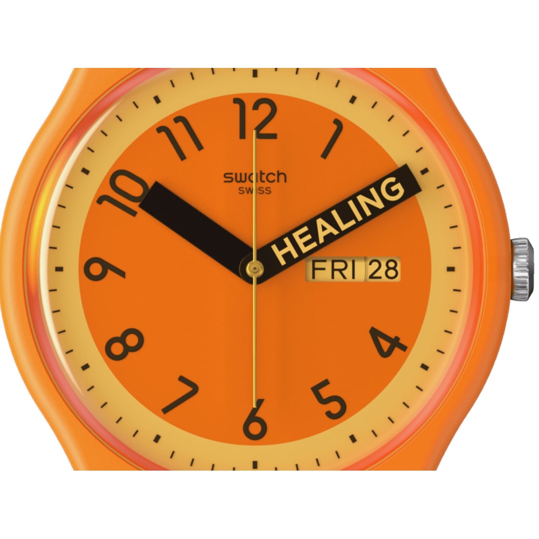 Swatch Original 41 Proudly Orange Day Date