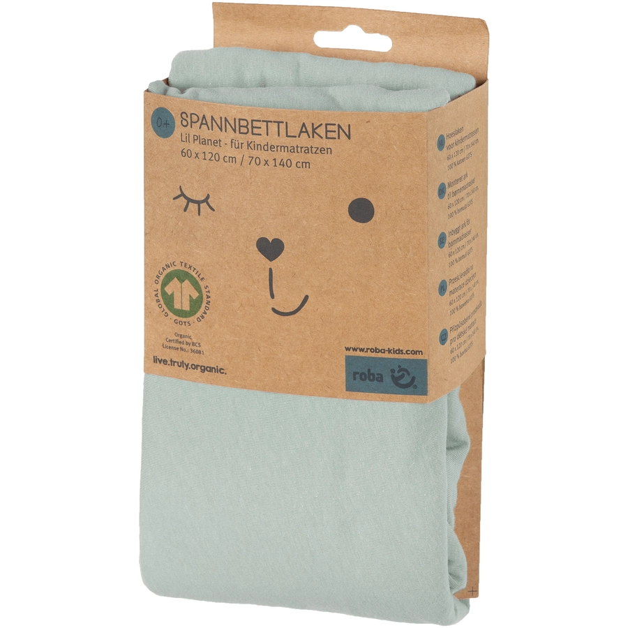 roba Spannbettlaken Jersey Lil Planet frosty green 70x140 cm