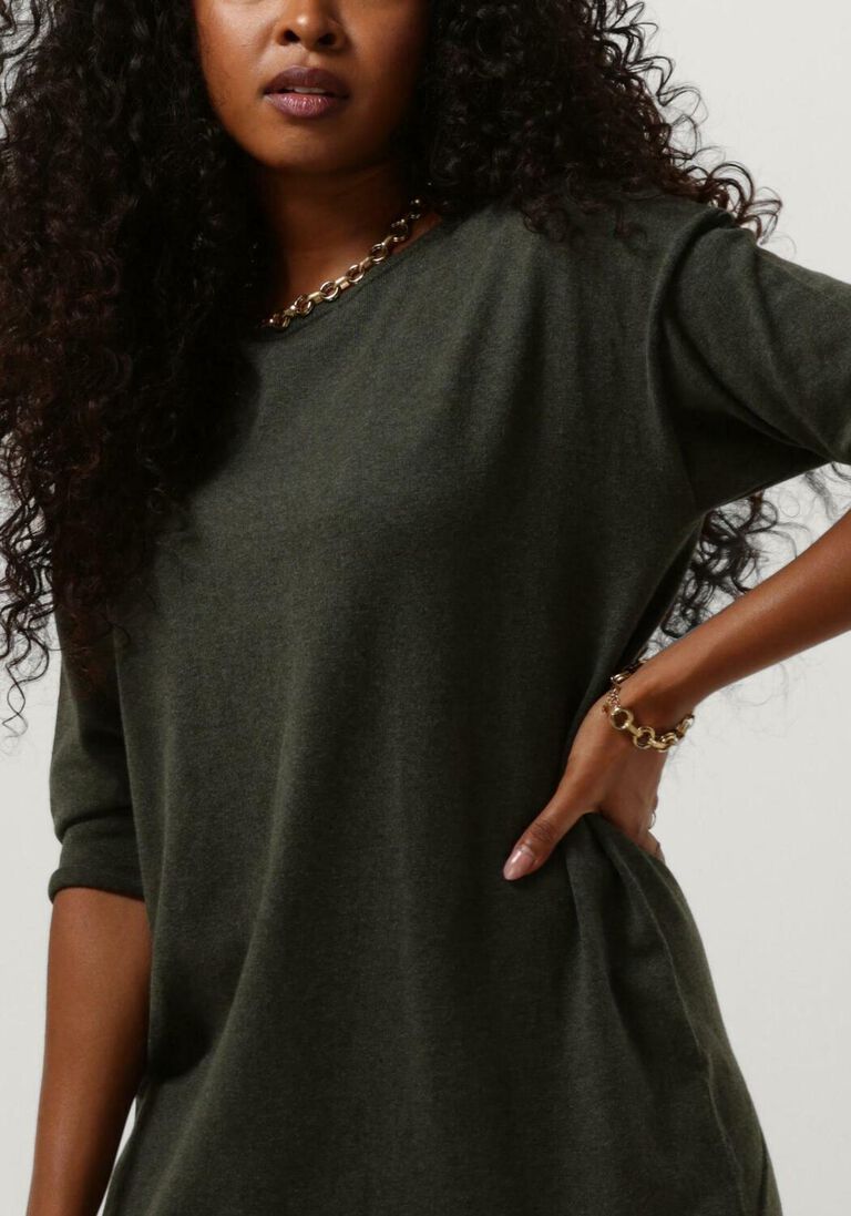 PENN & INK khaki penn & ink midi jurk w23b217