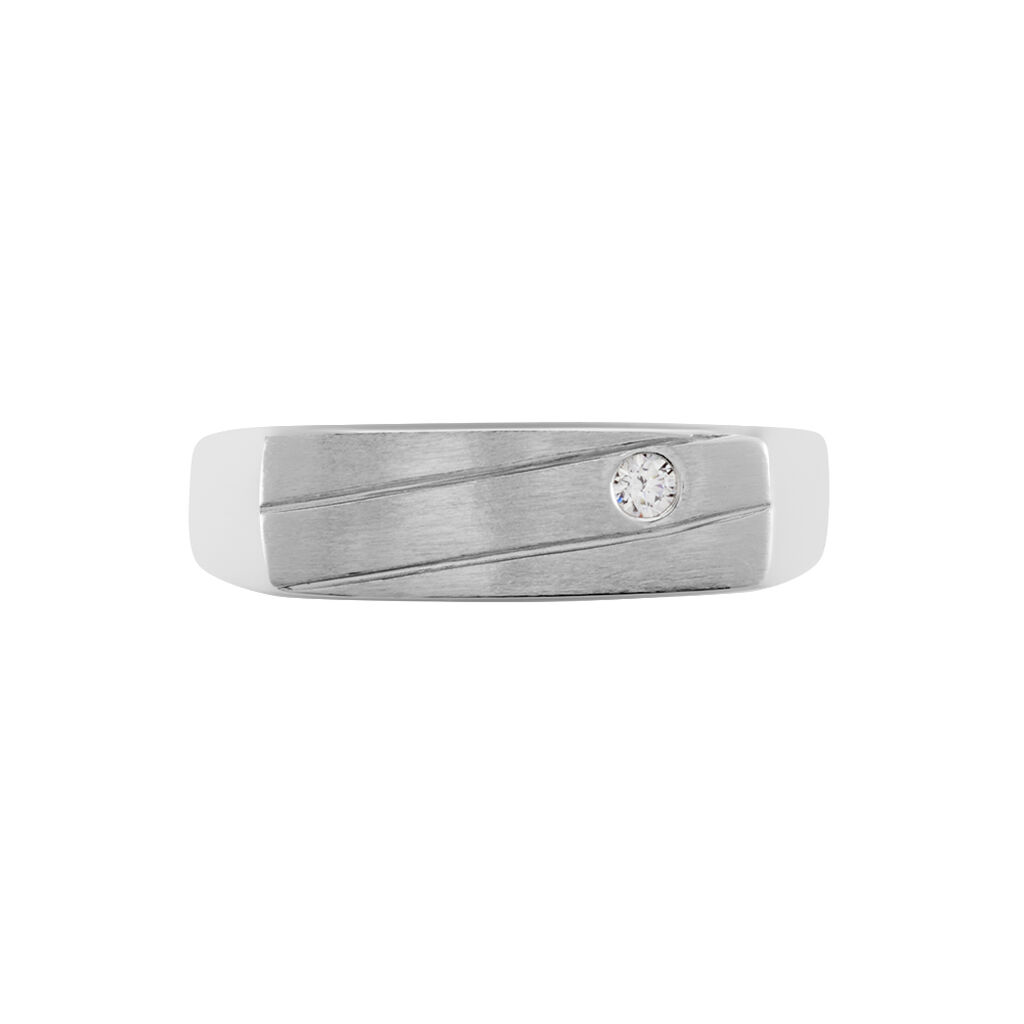 Chevalière Michel Argent Blanc Oxyde De Zirconium