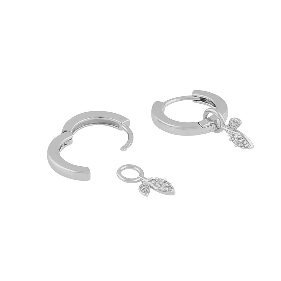 Snö Of Sweden Meya Leaf Ring Pendant Earring Silver/Clear Onesize