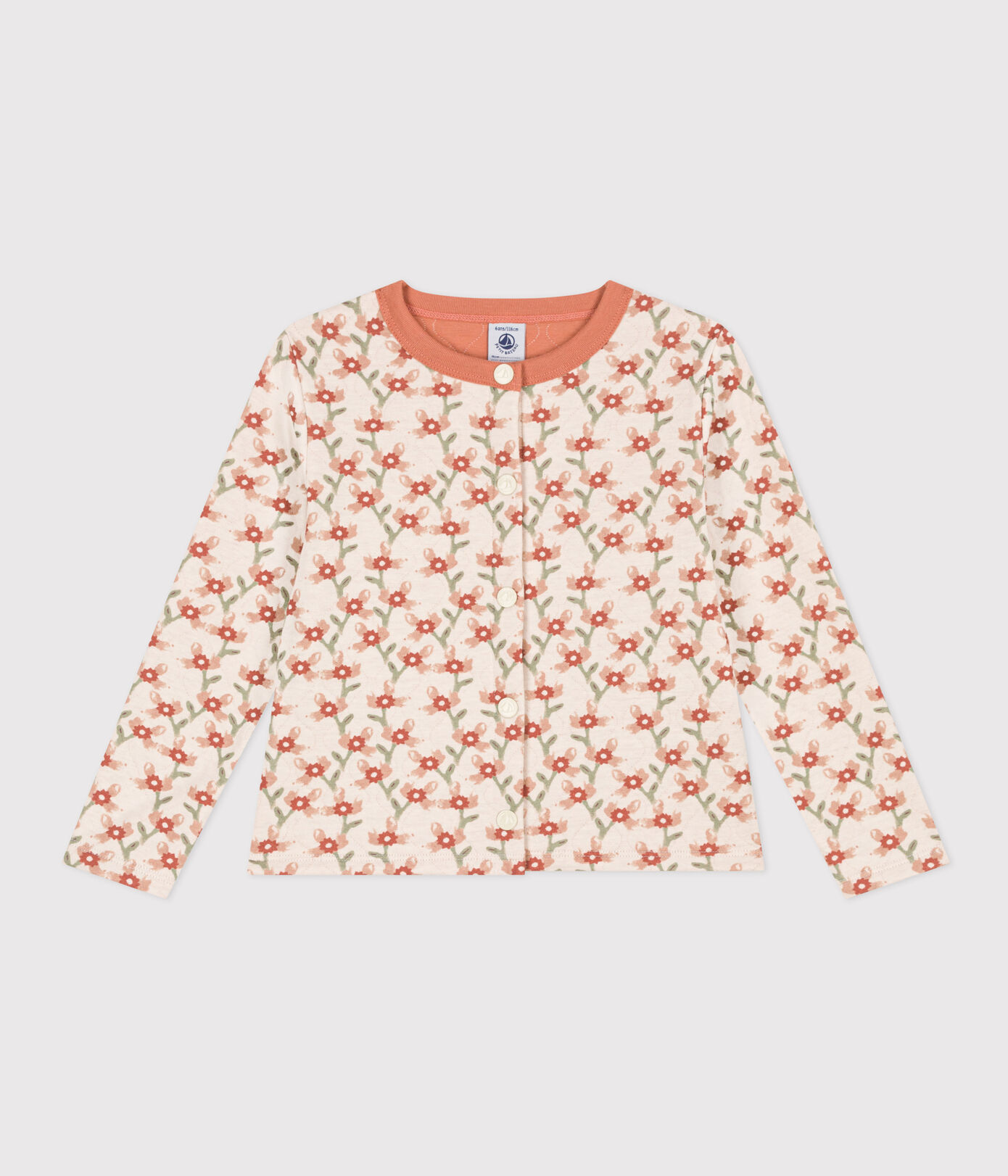 Cardigan imprimé en tubique matelassé enfant fille