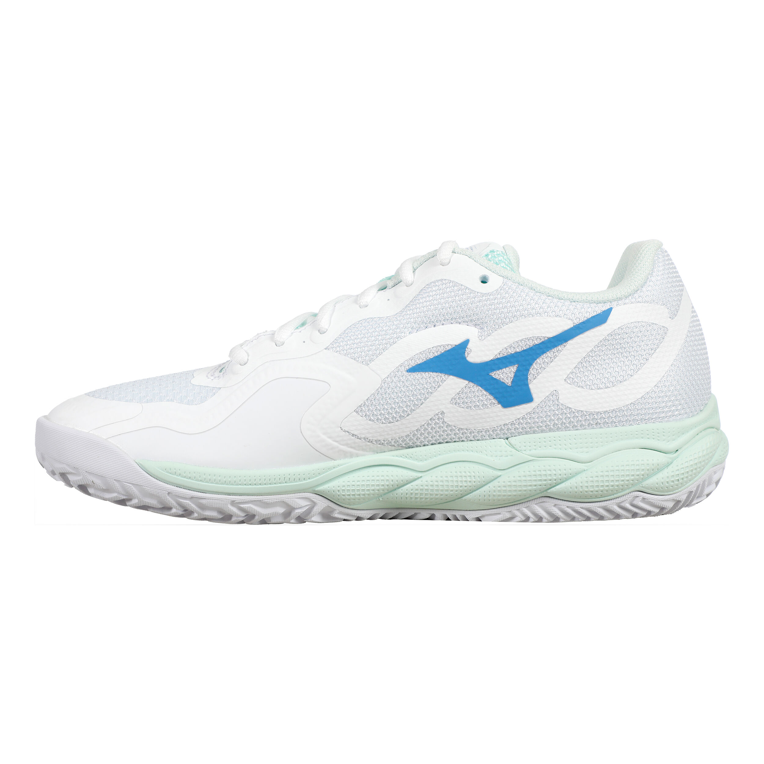 Mizuno Wave Enforce Court Chaussure Terre Battue Femmes - Blanc , Bleu