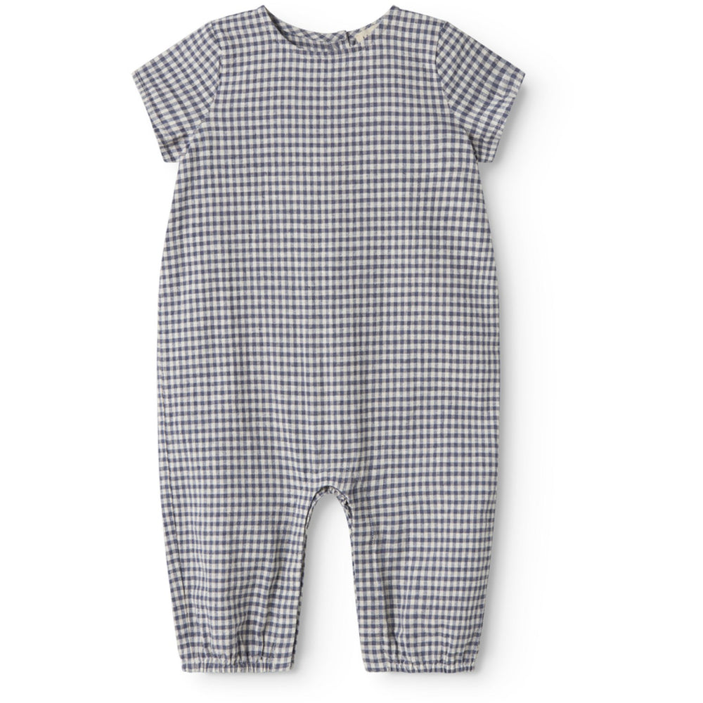 Køb MarMar Cotton Linen Marine Check Rovento Romper