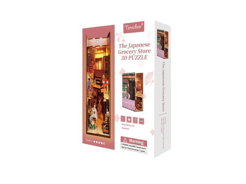 Tonecheer Bausatz Book Nook Japanese Grocery Store 3D-Modell aus lasergeschnittenen Holzteilen