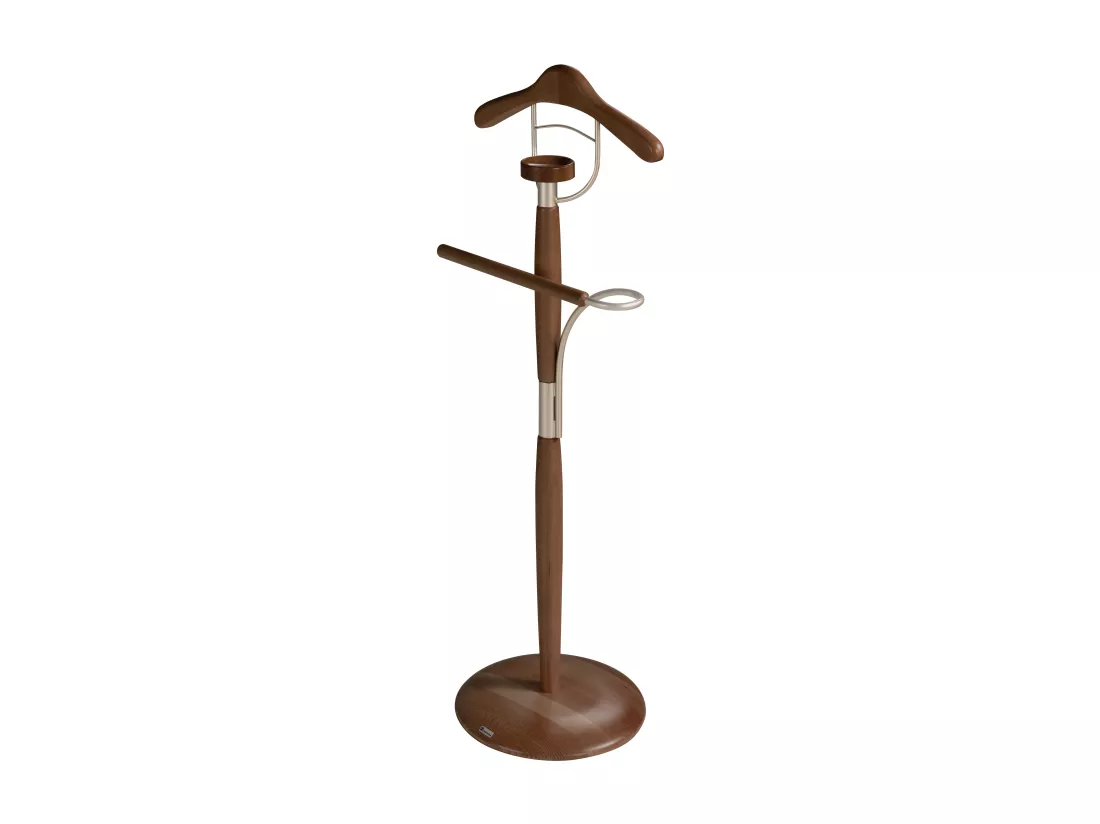 Valet de nuit - H110cm x L45cm x P32cm - hêtre massif noyer - Milano