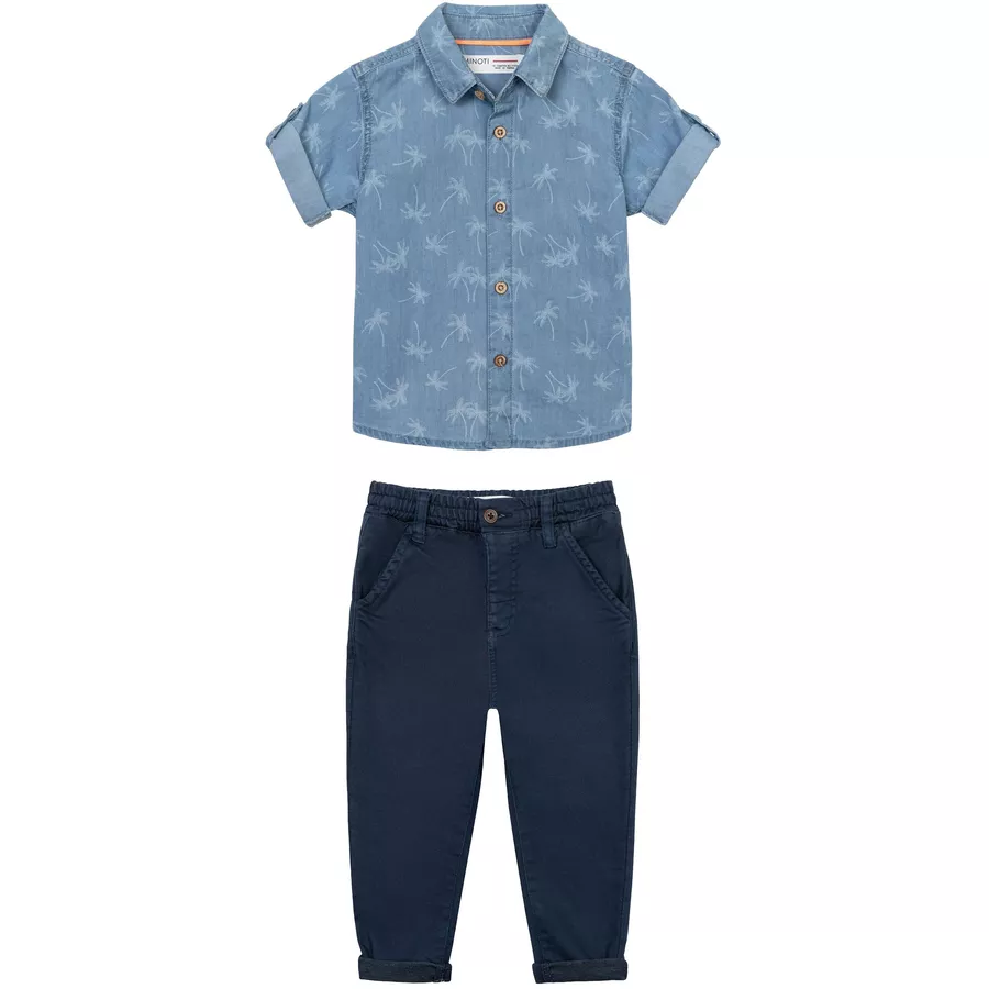 MINOTI T-Shirt und Hose im Set - Denim-BlauDunkelblau