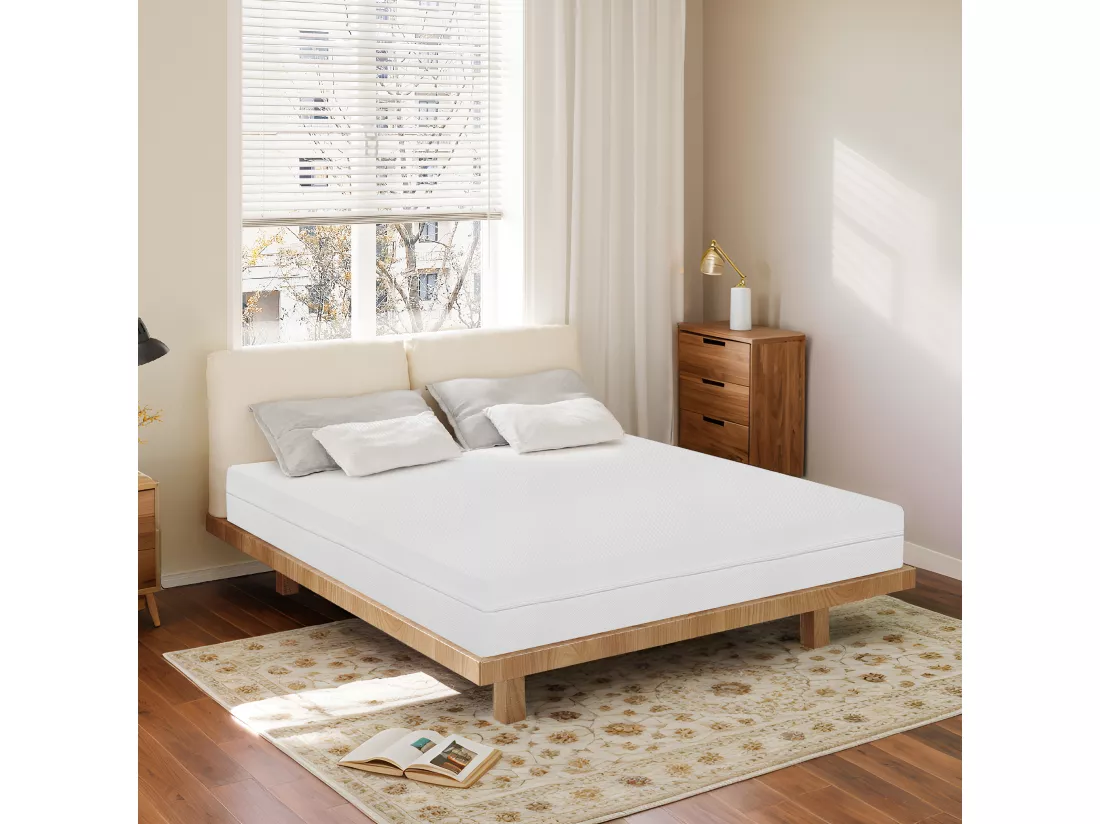 Europe Luxe Matelas 140x190 Mousse Memo - épaisseur 25cm - zones de confort mousse adaptative - Noir