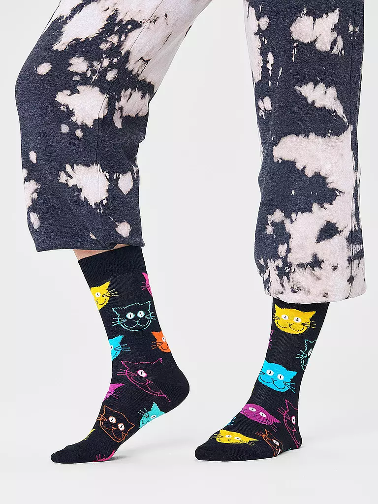 HAPPY SOCKS Herren Socken CAT black schwarz