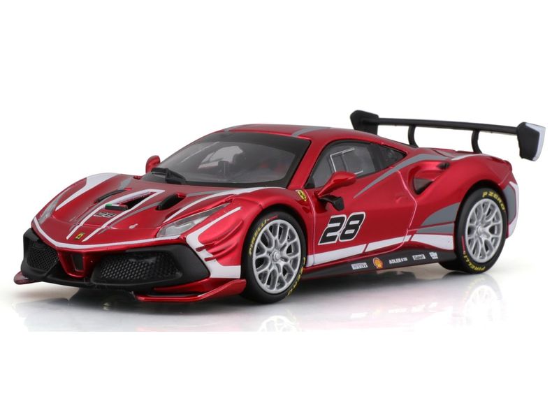BBurago Ferrari Racing 488 Challenge Evo 2020 Rot 1:43 Sammlermodell im Massstab 1:43