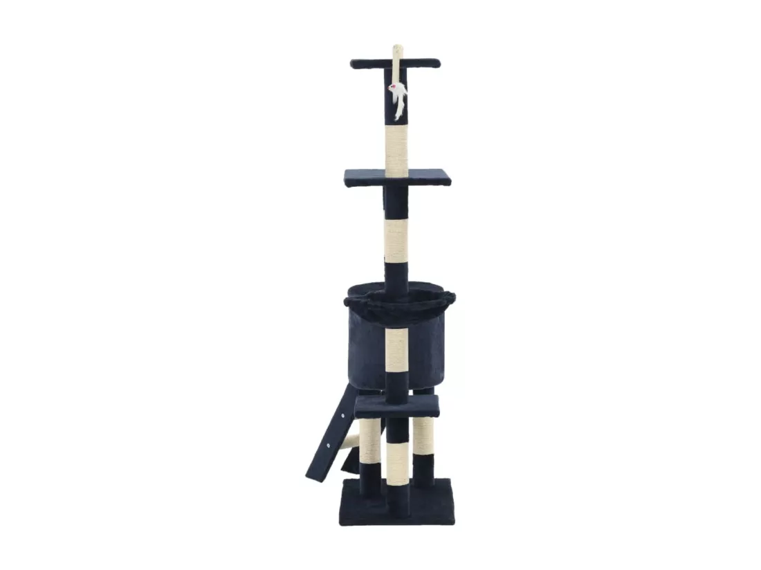 Arbre à chat avec griffoirs en sisal 138 cm Bleu foncé