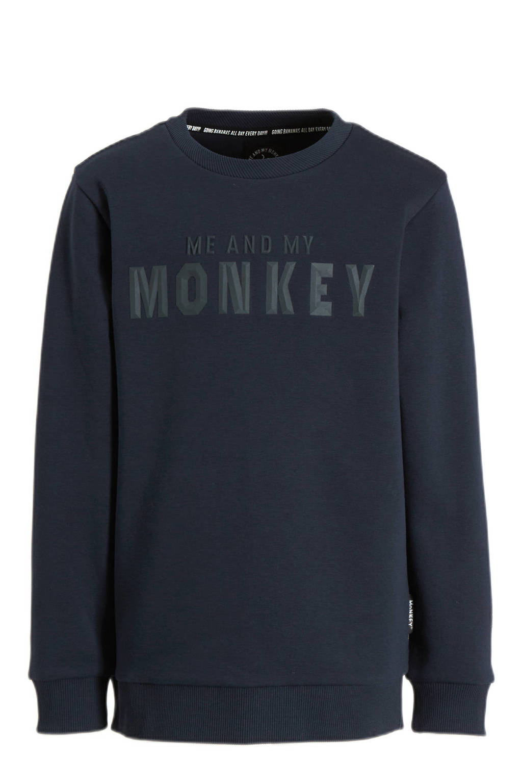 Me & My Monkey sweater Micha met logo blauw