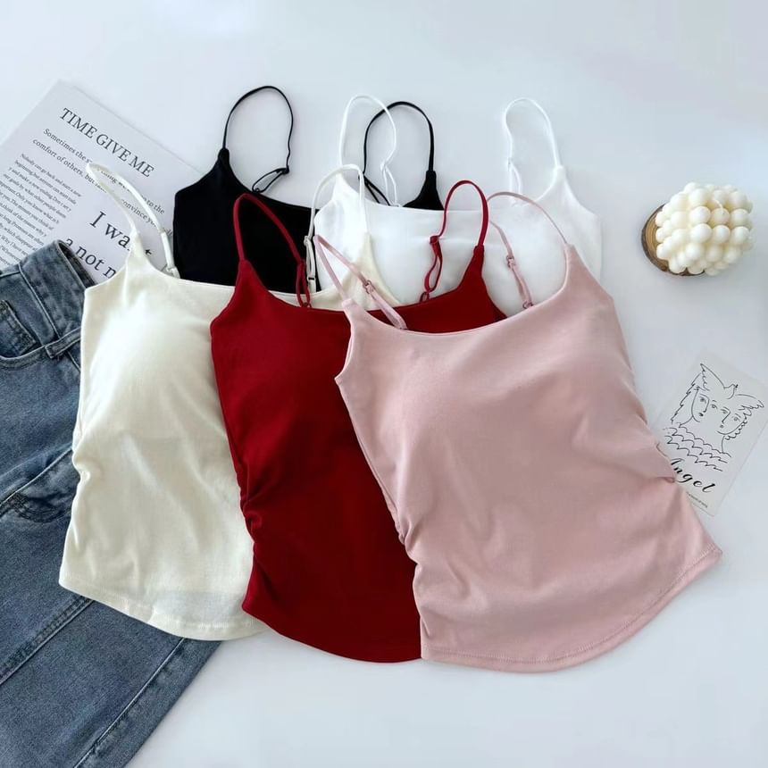 Wildery - Effen geplooide cami-top met vulling