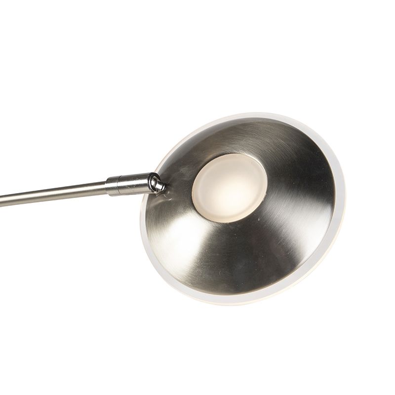 Vloerlamp staal met leesarm incl. LED en USB-poort - Sevilla