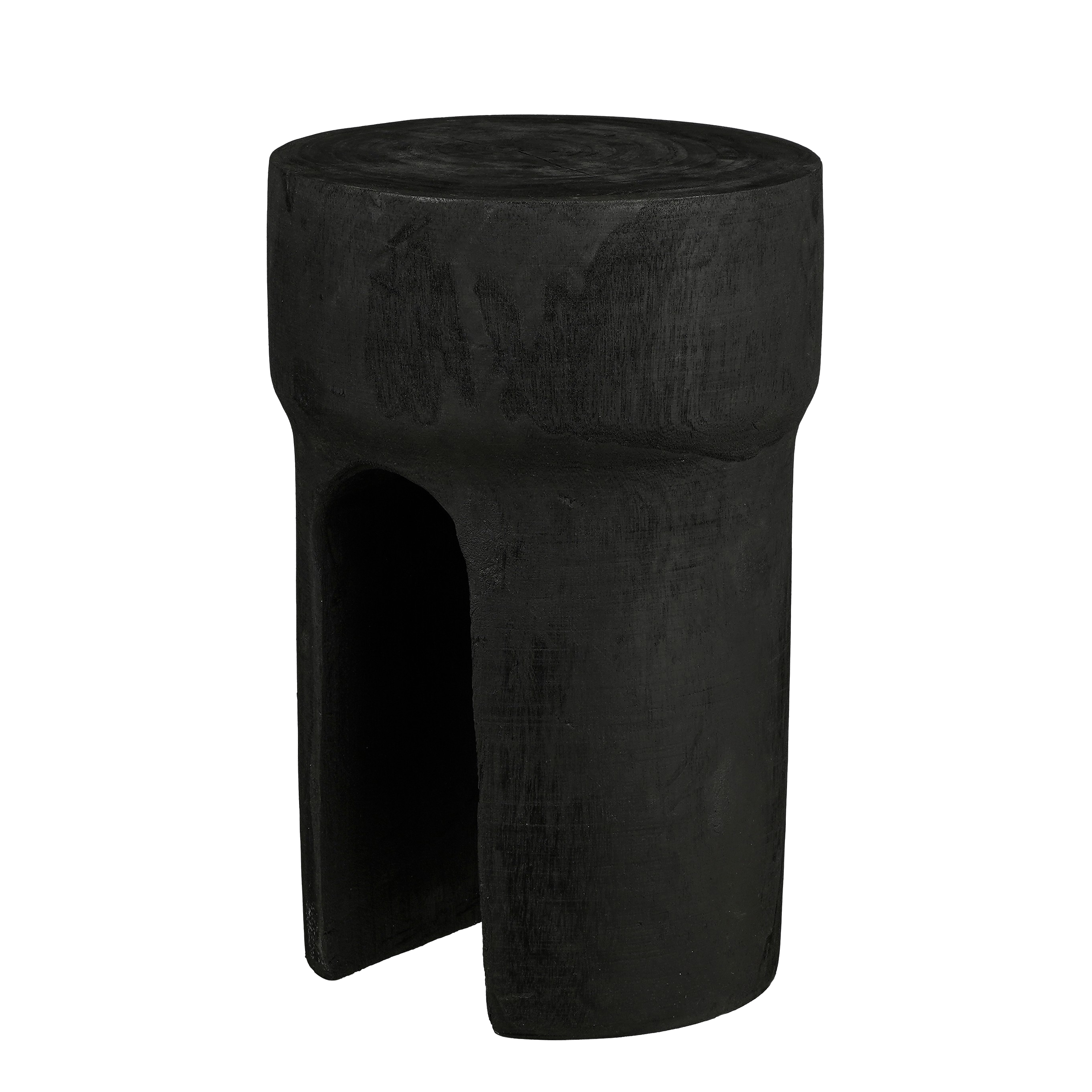 Mica decorations - table d'appoint en bois de paulownia noir h46