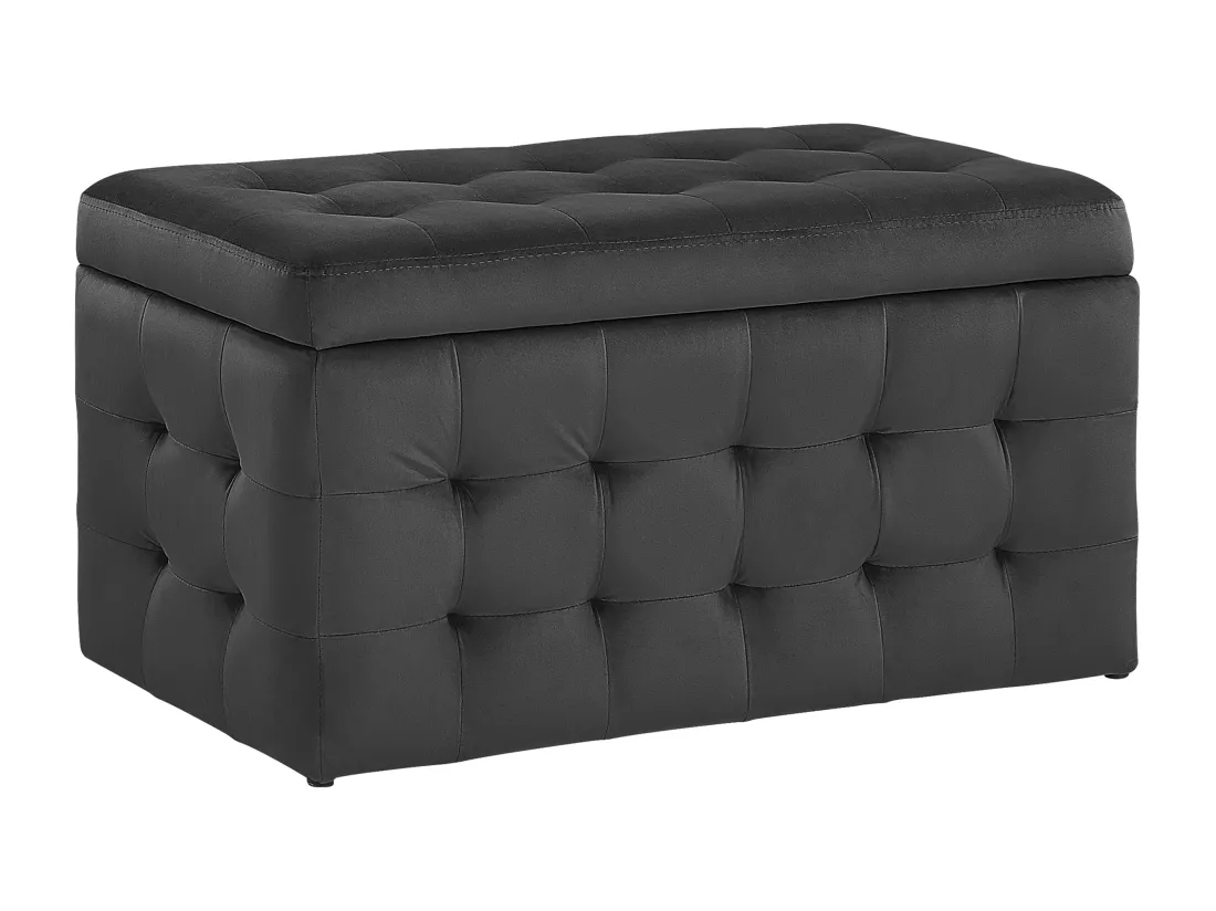 Pouf de rangement MICHIGAN Velours Noir