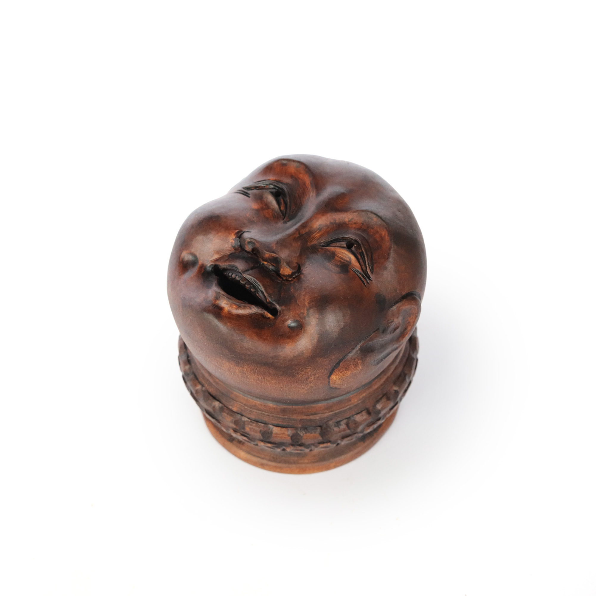 Räucherkegel-Halter 'Buddha', Holz, B 10 cm, H 10 cm, T 11 cm von fischer's lagerhaus