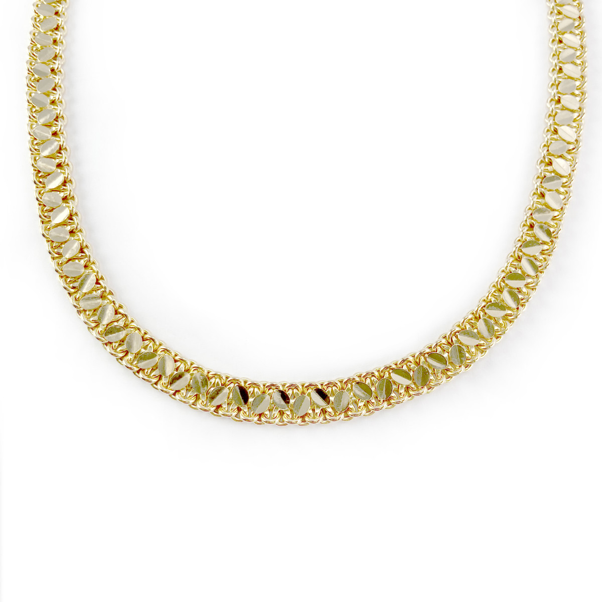 Collier d'occasion or 750 jaune maille fantaisie