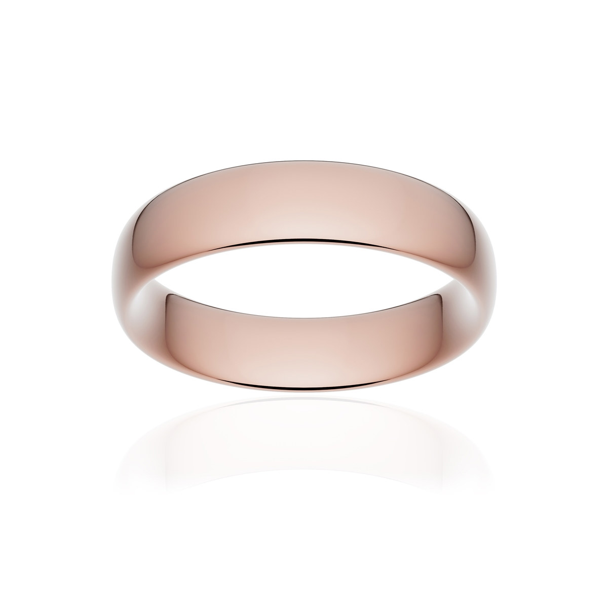 Alliance or 750 rose poli ruban confort 5,5mm