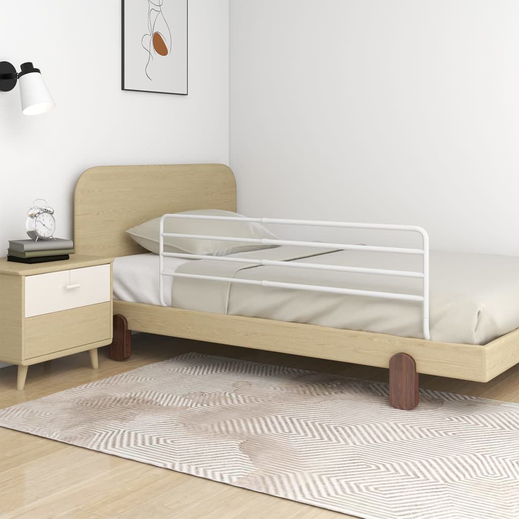 vidaXL Bedhek wit (76-137) x 55 ijzer