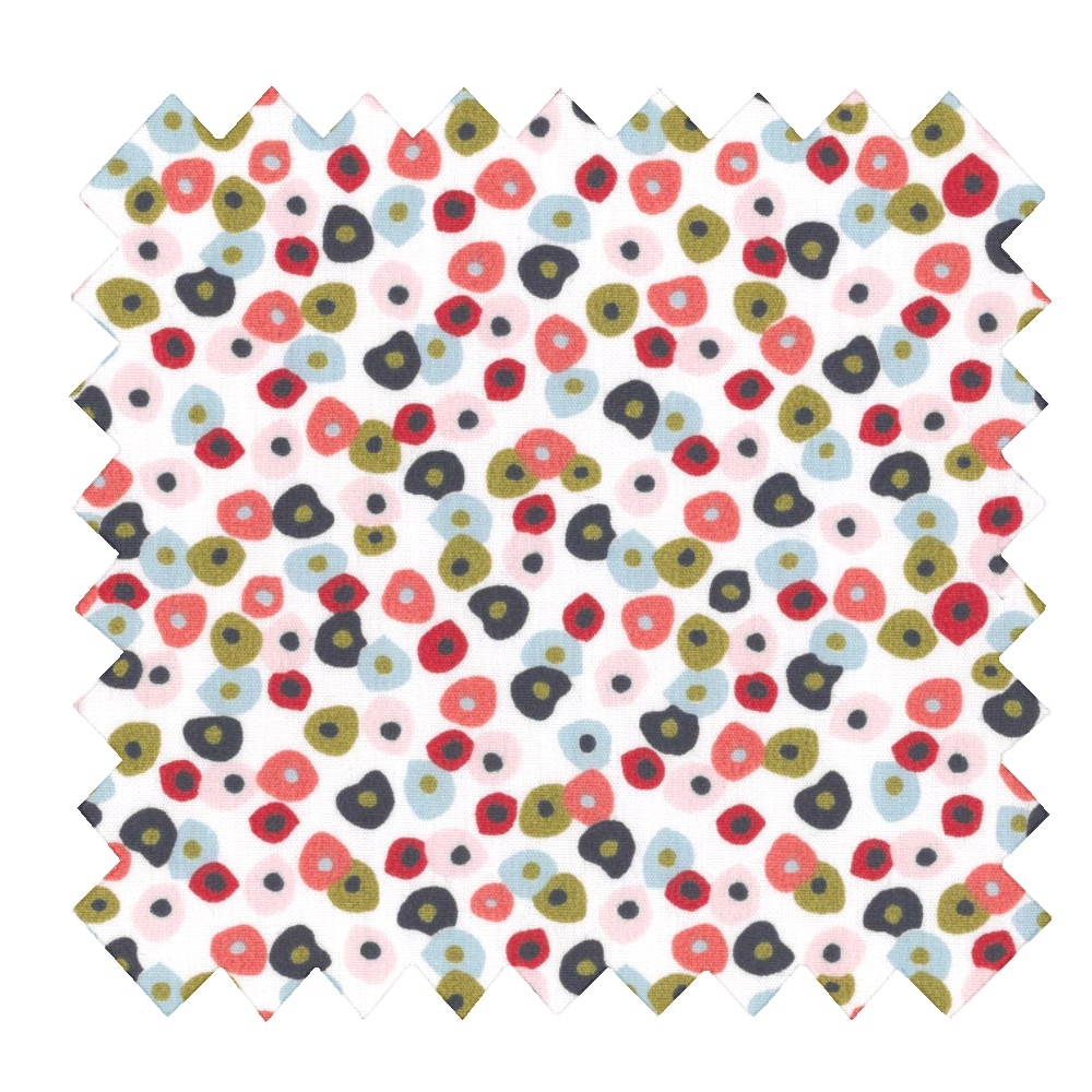 Coupon Tissu 1 M Ex2325 Ronds De Fleur Orangé