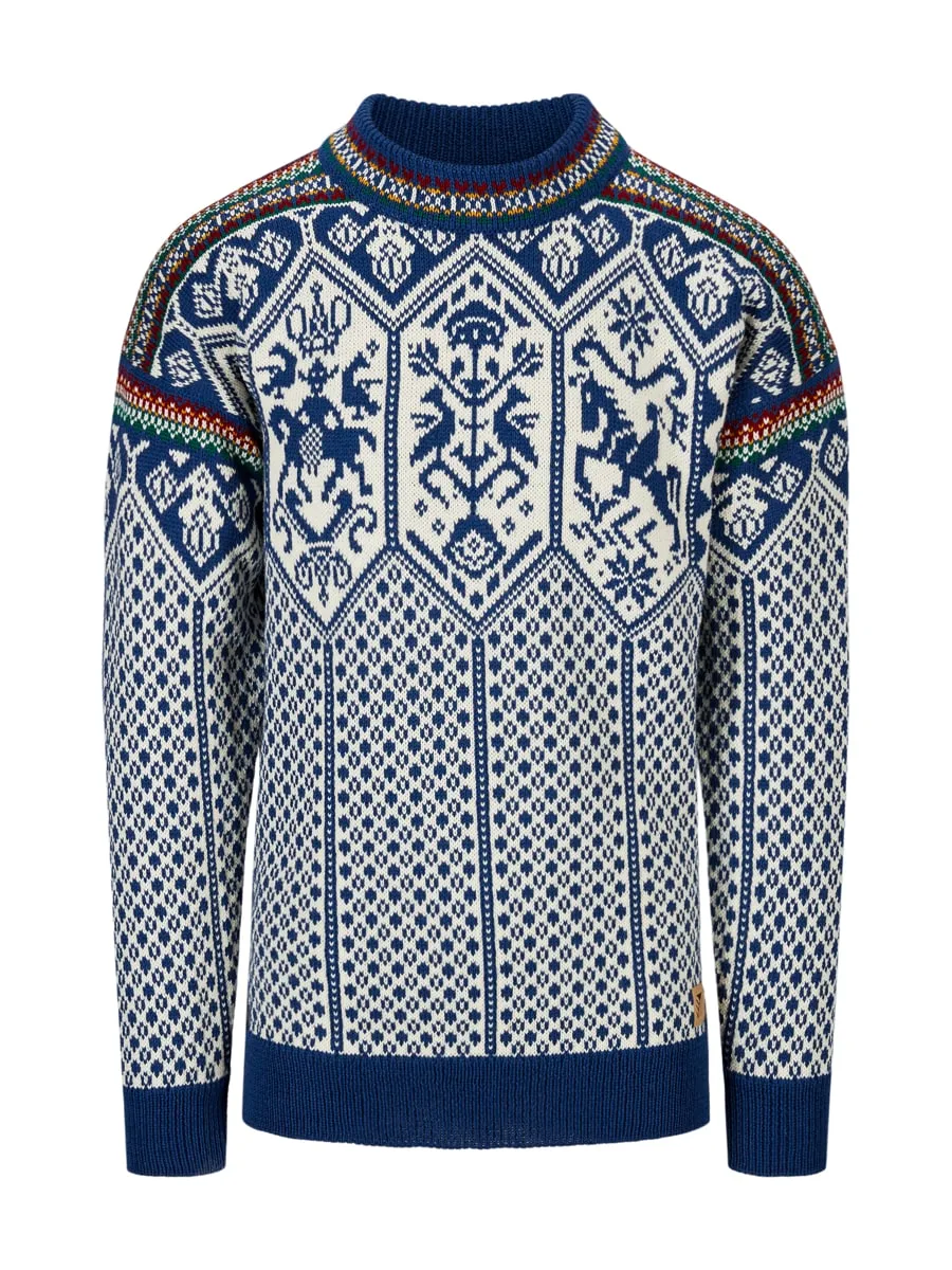 Dale of Norway 1994 Masculine Sweater Indigo Mustard Botttlegreen