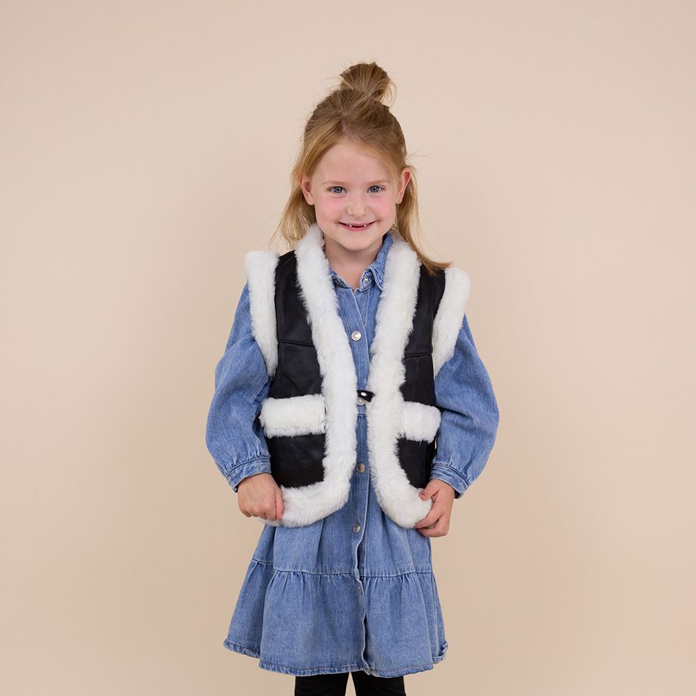 Kids waistcoat Aysun ster zwart