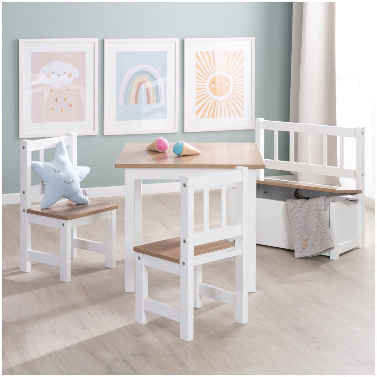 robaroba   Kindersitzgruppe Woody weiss