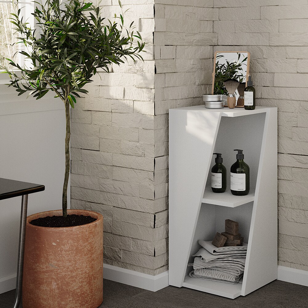 Vicco Badregal Benno, 31,6 x 70,5 cm, Weiß, 3 Ablagen, schmal, modern, Badezimmer