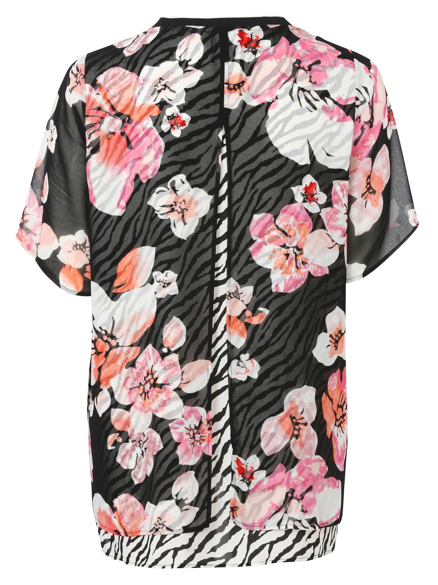 Doppellagige Chiffonbluse im Mustermix