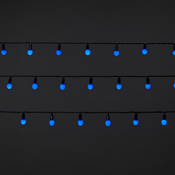 Guirlande lumineuse LED intérieure bleu câble vert 8 fonctions 36 m