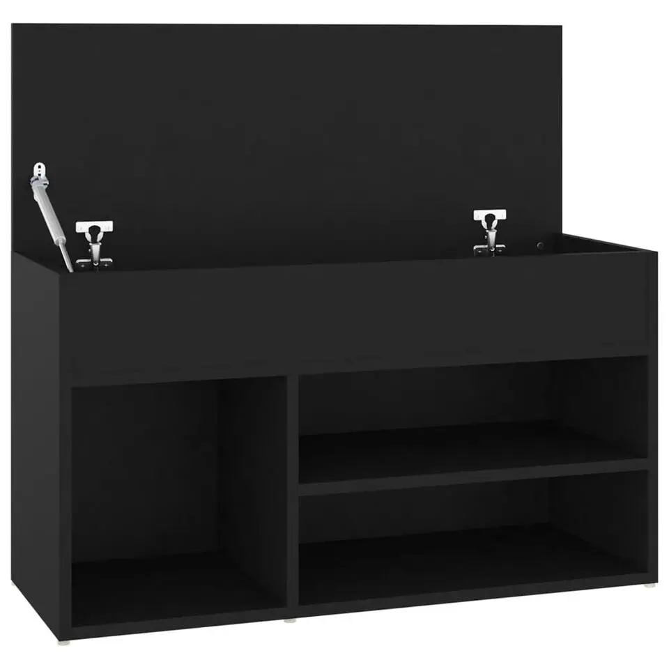 vidaXL - Schoenenbank - Zwart - Bewerkt hout - 80 x 30 x 45 cm