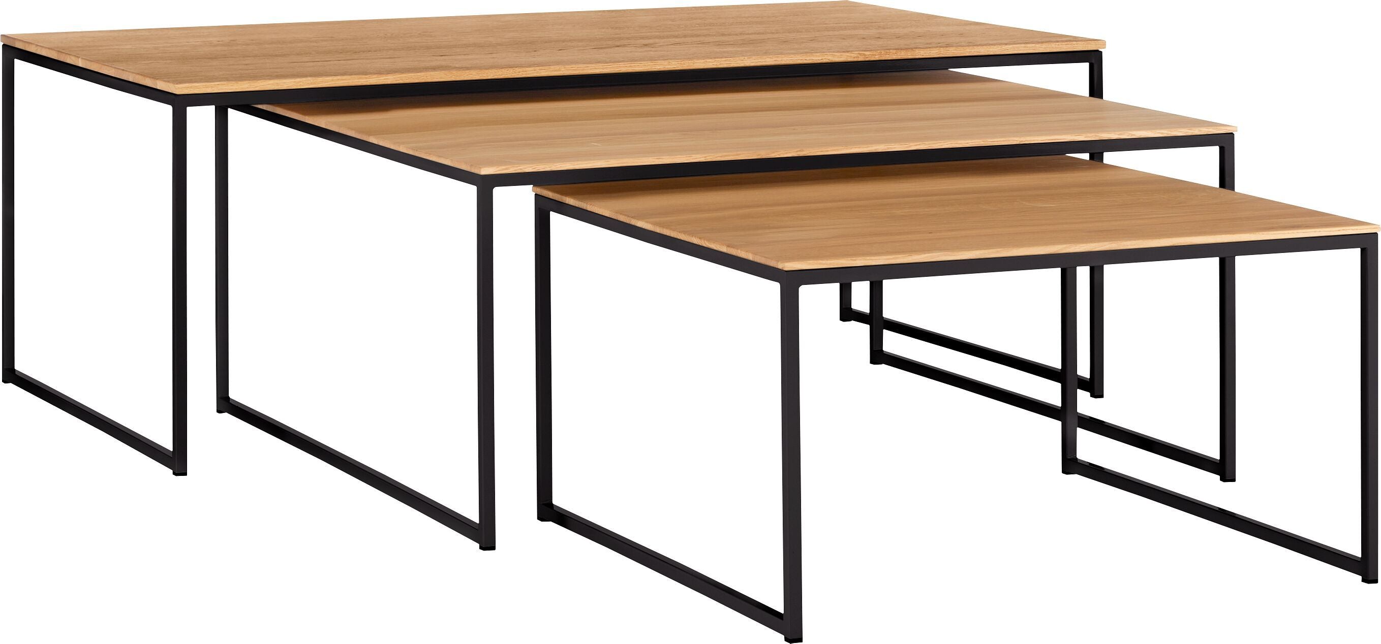 AVEA Salontisch - Eiche massiv / schwarz / B: 65.0 cm x T: 65.0 cm x H: 36.0 cm