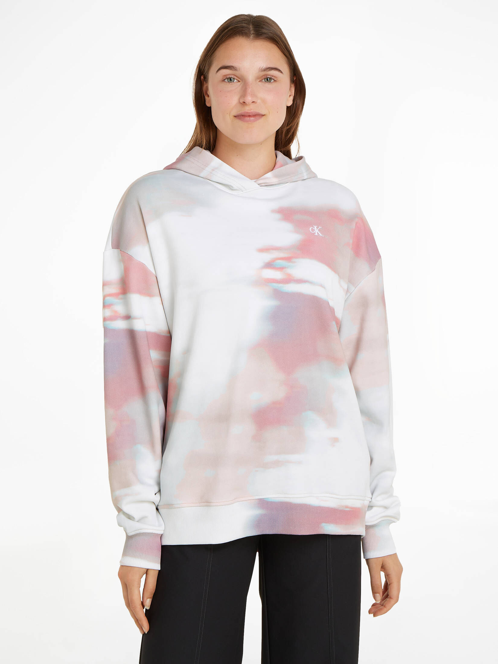 CALVIN KLEIN JEANS| Damen Hoodie DIFFUSED AOP OVERSIZED