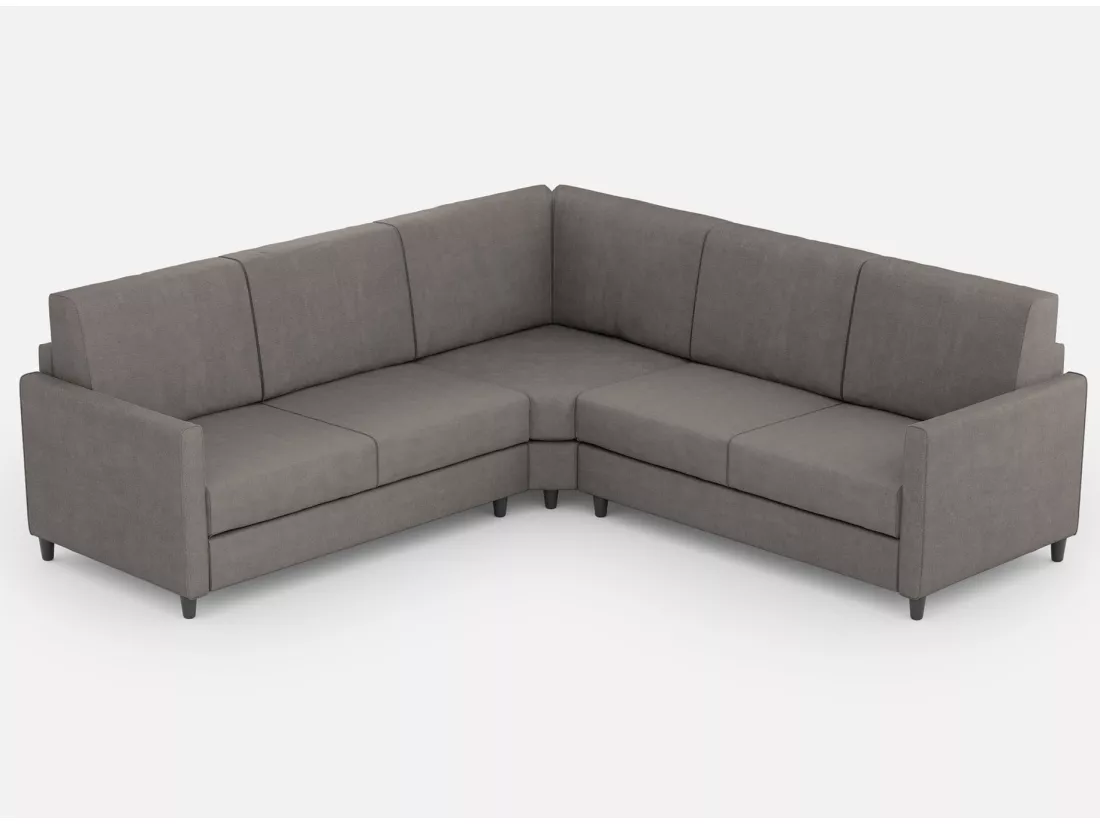 Canapé d'angle moderne italien tissu gris Korane - 5 tailles-Taille 241x241 cm