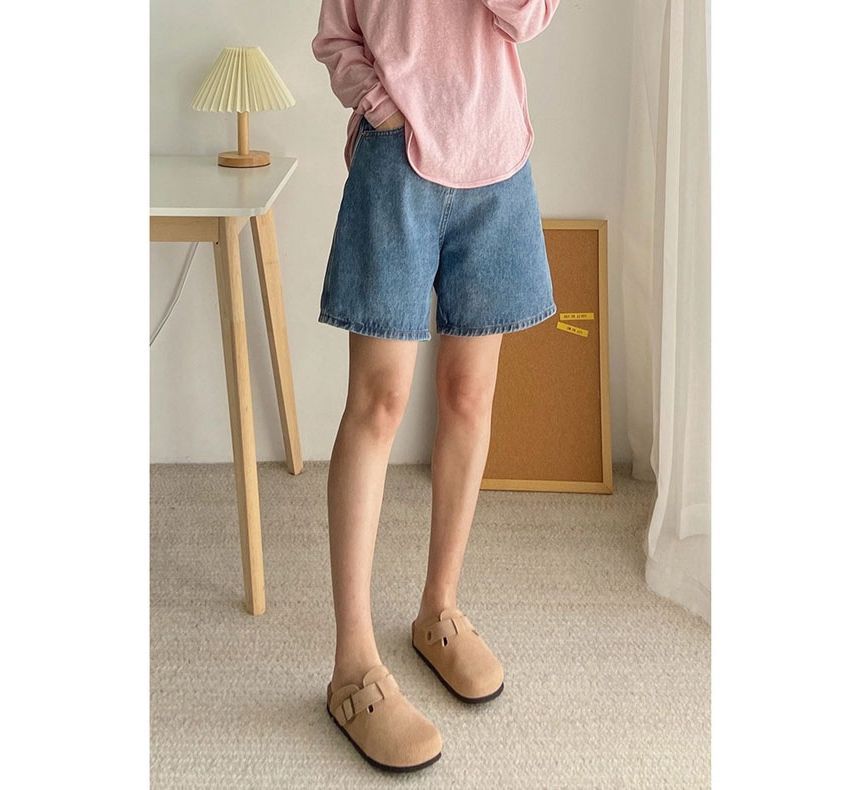 Baoinie - Gewassen denim shorts met hoge taille