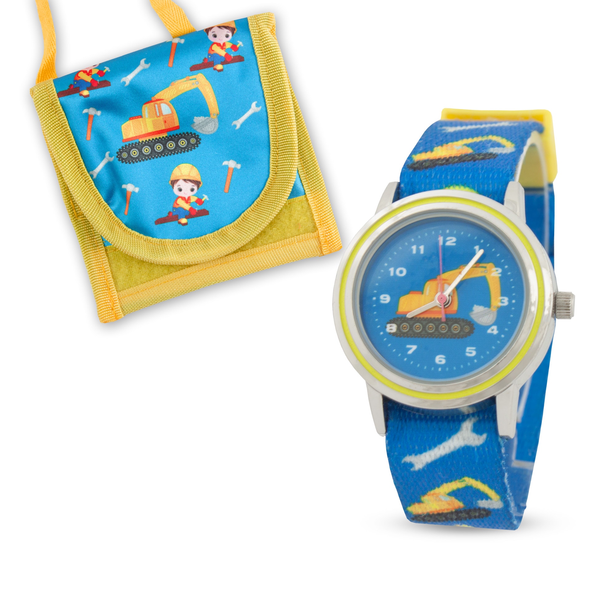 MiravalKinderarmbanduhr mit Brustbeutel Bagger