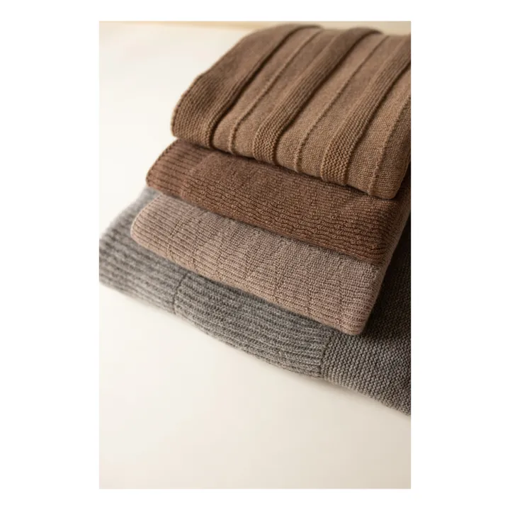 Hvid Couverture Herbie Laine D'Agneau Mérinos | Taupe